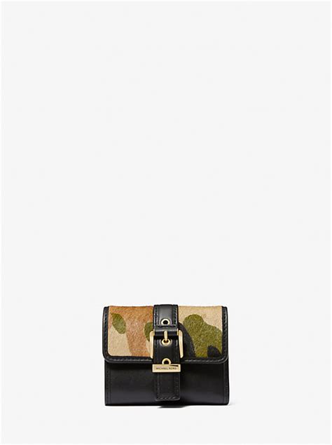 camouflage wallet michael kors|Colby Small Camouflage Print Calf Hair Tri.